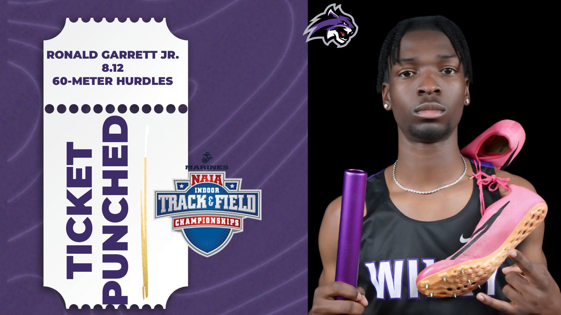Ronald Garrett ranks No. 16 in the NAIA in the 60-meter hurdles.