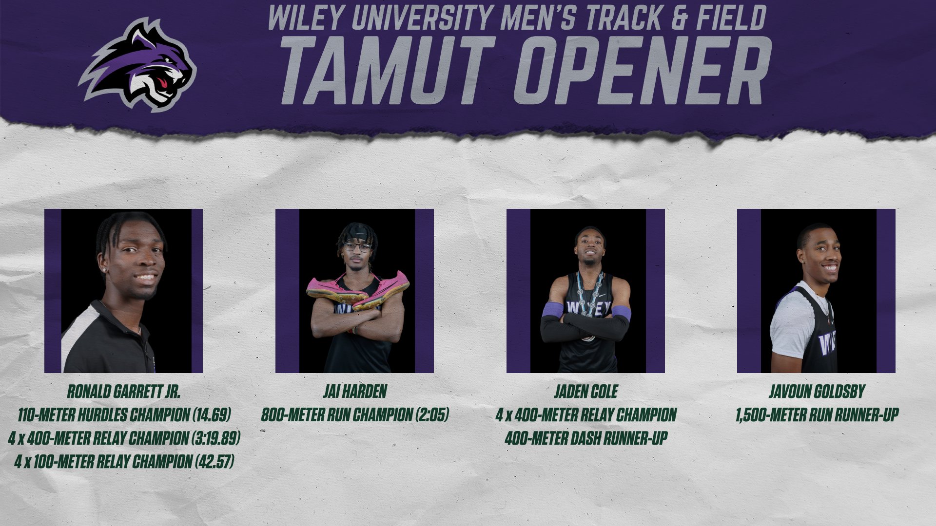 Ronald Garrett was near a qualifying time in the 110-meter hurdles and 4 x 400-meter relay.