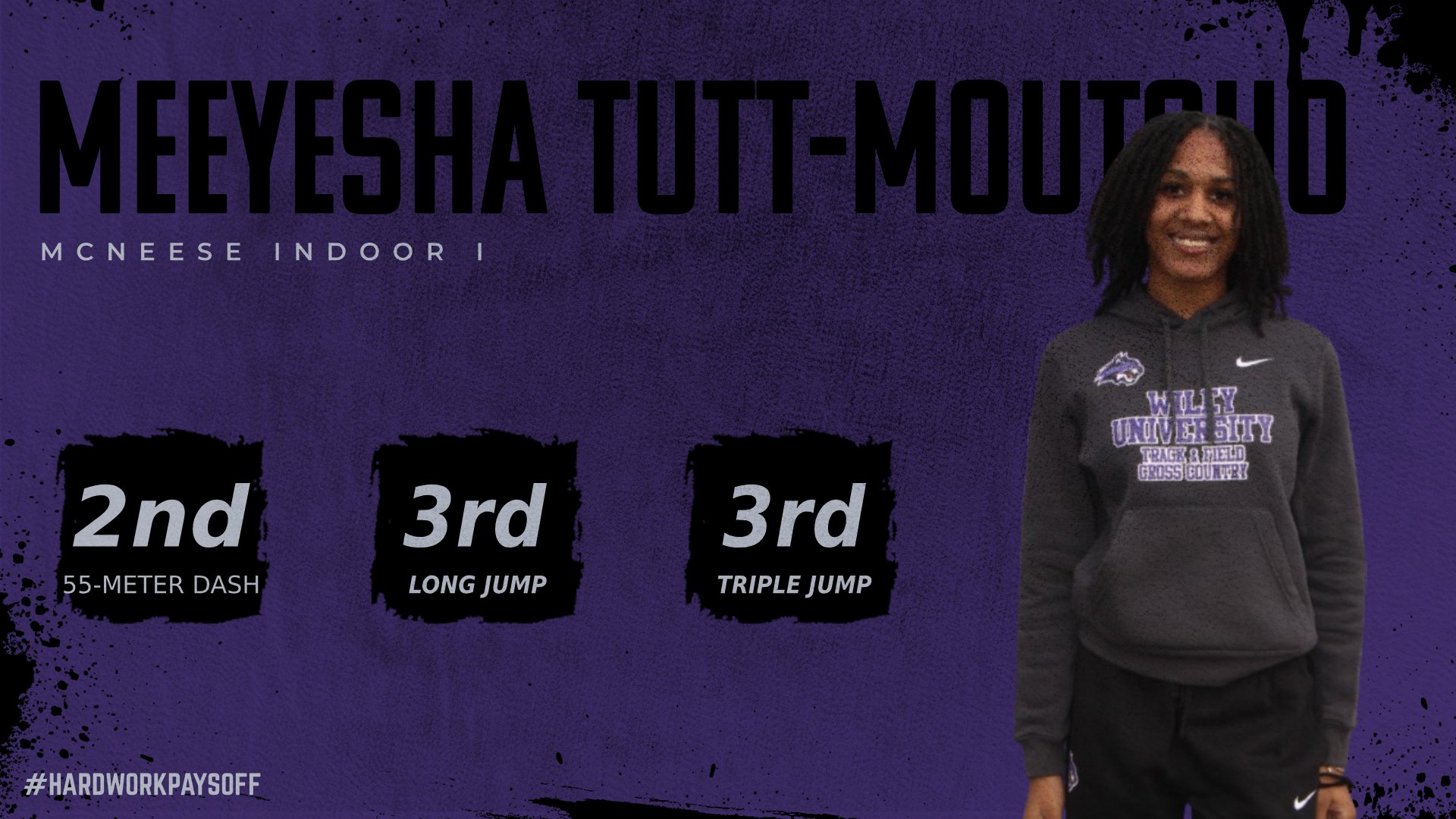 Meeyesha Tutt-Moutouo was near the NAIA national championship qualifying mark in the long jump.